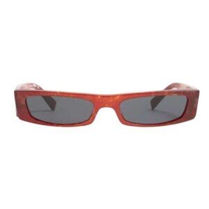 Alain Mikli x Alexandre Vauthier A05039 Edwidge Rectangular Sunglasses in Red